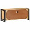 vidaXL TV Cabinet Black and brown Solid rough mango wood, iron Medium
