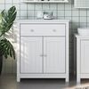vidaXL Bathroom Cabinet White Solid pine wood, engineered wood, metal