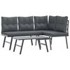 vidaXL Bench Set Black Powder-coated steel Large Modular