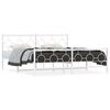 vidaXL Bed Frame White Powder-Coated Steel Double Storage Bed Frame