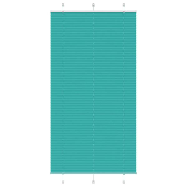 vidaXL Pleated Blind Petrol Green Polyester 39.4x78.7 in