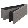 vidaXL Storage Bench Light Grey Faux linen (100% polyester), engineered wood