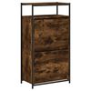 vidaXL Shoe Cabinet Smoked Oak Engineered Wood 23.6x13.4x44.1 in