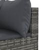 vidaXL Patio Lounge Set Grey PE rattan, powder-coated steel, 100% polyester
