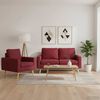 vidaXL Sofa Wine Red Fabric (100% polyester), solid pine wood, rubberwood