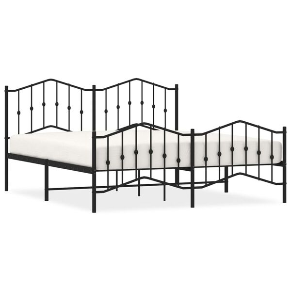 vidaXL Bed Frame Black Powder-Coated Steel Super King Bed Frame