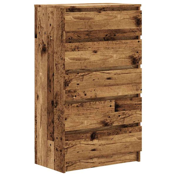 vidaXL Drawer Cabinet Old Wood Engineered Wood Drawer Cabinet