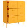 vidaXL Drawer Cabinet Mustard Yellow Steel Medium Ball-Bearing