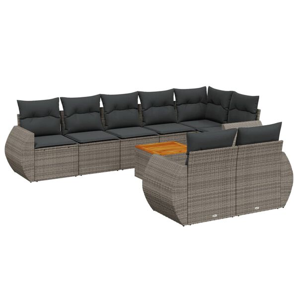 vidaXL Garden Sofa Set Grey PE Rattan Modular Modular