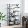 vidaXL Bookshelf Black Engineered wood, iron 39.4x12.6x66.9 in