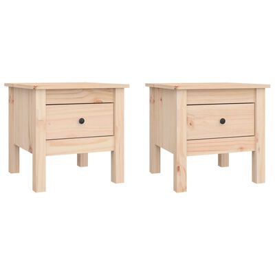 vidaXL Side Tables 2 pcs 15.7"x15.7"x15.4" Solid Wood Pine