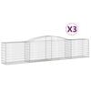 vidaXL Gabion Basket Set of 3 Silver Galvanized Iron