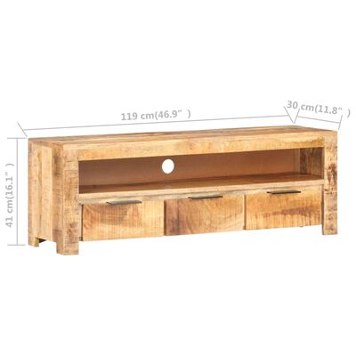 vidaXL TV Cabinet 46.9"x11.8"x16.1" Rough Mango Wood
