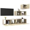vidaXL TV Cabinet Set Sonoma Oak Engineered Wood Standard TV Cabinet Set