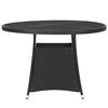 vidaXL Garden Dining Set Black PE Rattan Fits 6 People