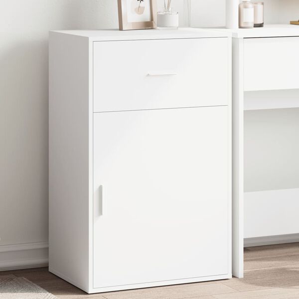 vidaXL Storage Cabinet White Engineered wood 22.2 x 15.4 x 35.4 in