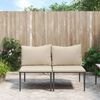 vidaXL Garden Middle Sofa Set of 2 Grey with Beige Cushions