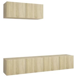 vidaXL TV Cabinet Set of 3 Sonoma Oak Engineered Wood Standard