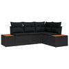 vidaXL Garden Sofa Set with Cushion 5 pcs Black Poly rattan