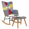 vidaXL Rocking Chair With Stool Patchwork Multicolor
