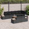 vidaXL Garden Sofa Set with Cushion 8 pcs Black Poly Rattan