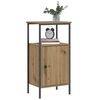 vidaXL Nightstand Artisan oak Engineered wood, metal Medium Nightstand