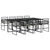 vidaXL Garden Dining Set Black, Cream White Poly Rattan, Steel, Glass