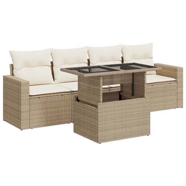 vidaXL Garden Sofa Set Beige