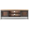 vidaXL TV Cabinet Grey Solid acacia wood, glass, steel Medium TV Cabinet