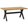 vidaXL Dining Table Natural, Black Solid pine wood Large Durable