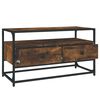 vidaXL TV Cabinet Smoked Oak Engineered wood, Steel 31.5 x 13.8 x 17.7 in