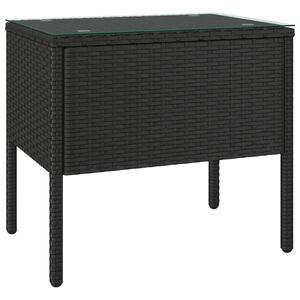 vidaXL Side Table Black Poly Rattan Compact Durable Side Table