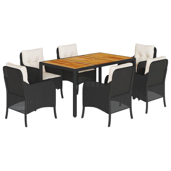 vidaXL Garden Dining Set Black