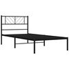 vidaXL Metal Bed Frame Black Steel Twin Modern Bedroom Furniture