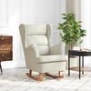 vidaXL Rocking Chair Wingback Cream Velvet and Solid Wood
