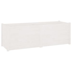 vidaXL Garden Planter White Solid pine wood 59.1 x 19.7 x 19.7 in