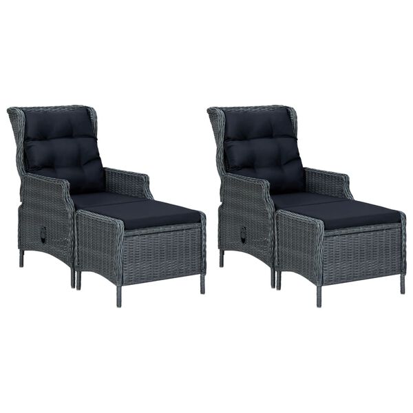 vidaXL Dining Set Dark Grey, Black, Natural Wood