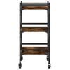 vidaXL Kitchen Trolley Smoked Oak 19.7"x13.8"x29.7" Engineered Wood