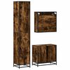 vidaXL Bathroom Furniture Set Smoked Oak Engineered wood, metal, glass