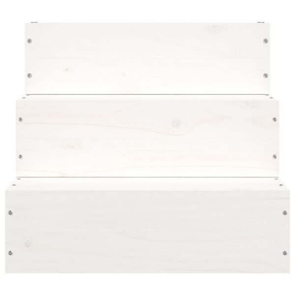 vidaXL Pet Stair White 15.7x14.8x13.8" Solid Wood Pine