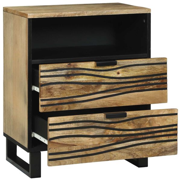 vidaXL Bedside Cabinet with Drawer Brown 19.69 x 12.99 x 24.41 in