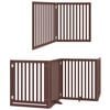 vidaXL Dog Gate Set of 10 Brown Poplar wood Foldable Dog Gate
