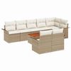 vidaXL Garden Sofa Set with Cushion 9 pcs Beige Poly Rattan