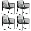 vidaXL 5 Piece Patio Dining Set PVC Rattan Black