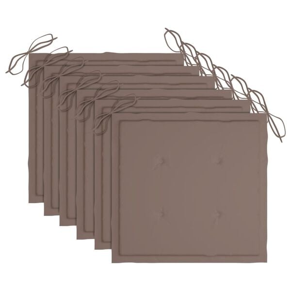 vidaXL Patio Dining Chairs 6 pcs with Cushions Solid Acacia Wood