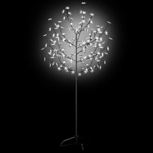 vidaXL Christmas Tree Black, Cool White Plastic, Metal 5 ft