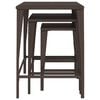 vidaXL Nesting Table Set of 3 Brown PE rattan, powder-coated steel