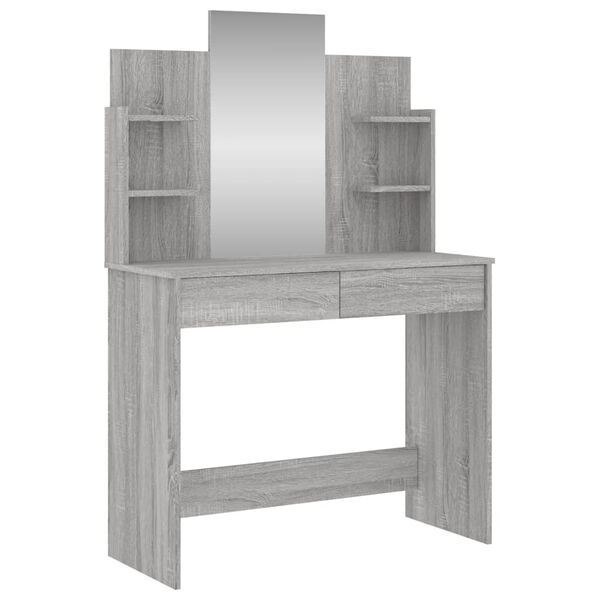vidaXL Dressing Table Grey Sonoma Engineered wood, Glass Medium