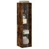 vidaXL Highboard Smoked oak Engineered wood and glass Medium Highboard