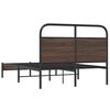 vidaXL Bed Frame Brown Oak Steel, Engineered Wood Full Durable